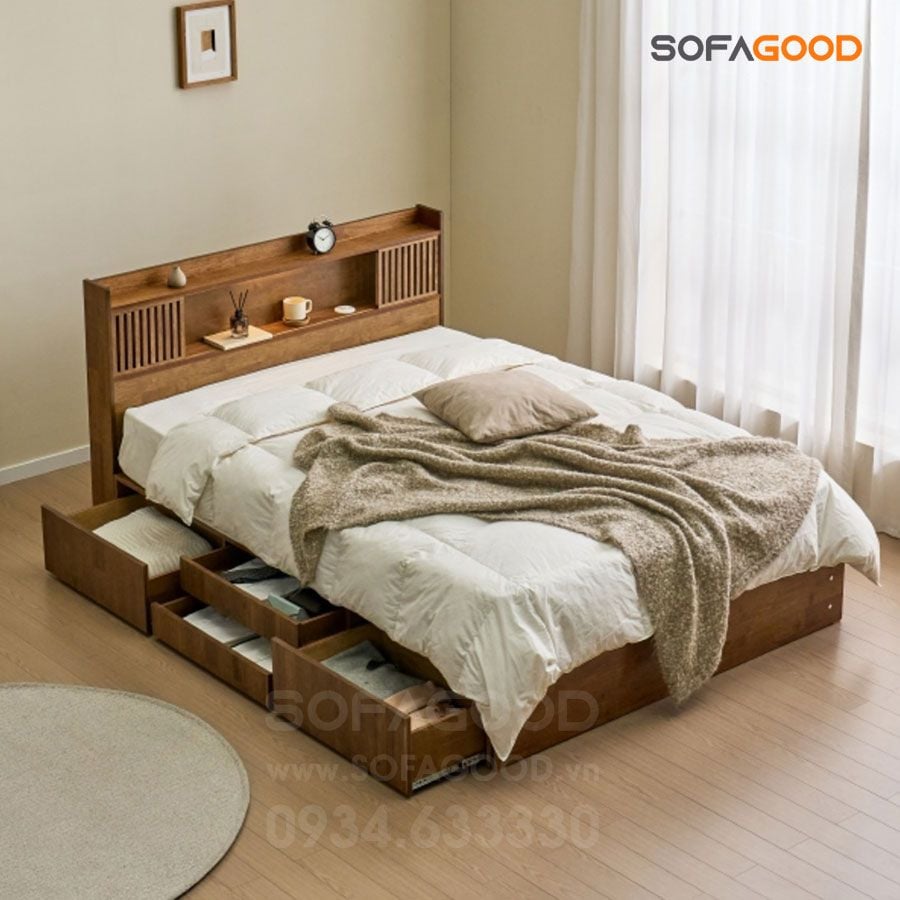 Giường ngủ gỗ tự nhiên S132