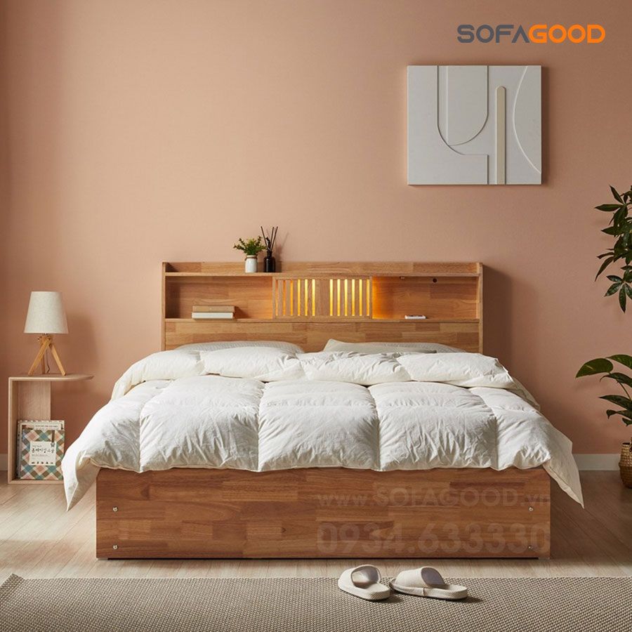 Giường ngủ gỗ tự nhiên S124