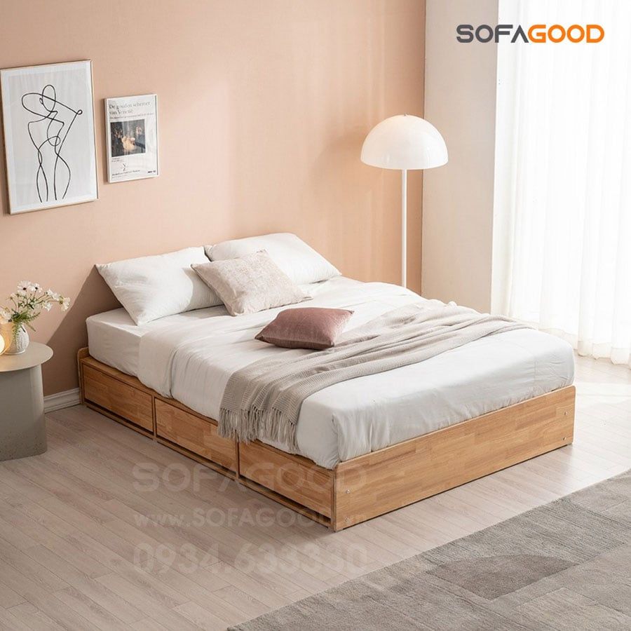 Giường ngủ gỗ tự nhiên S139