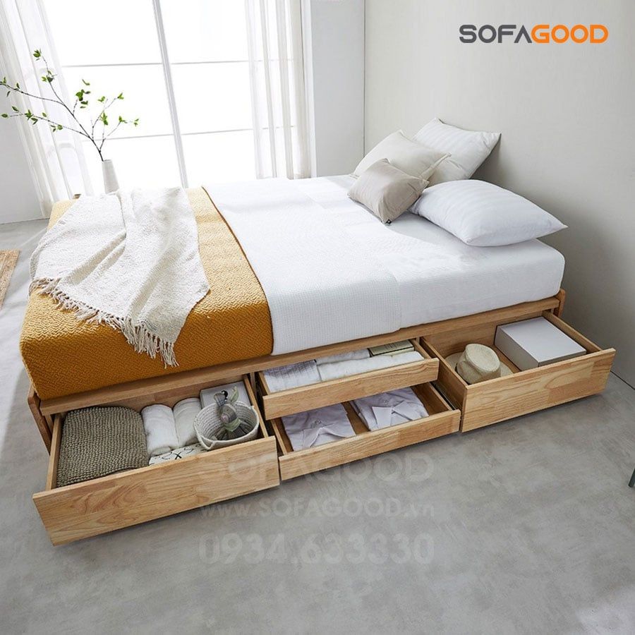 Giường ngủ gỗ tự nhiên S138