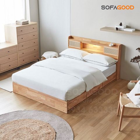  Giường ngủ gỗ tự nhiên S129 