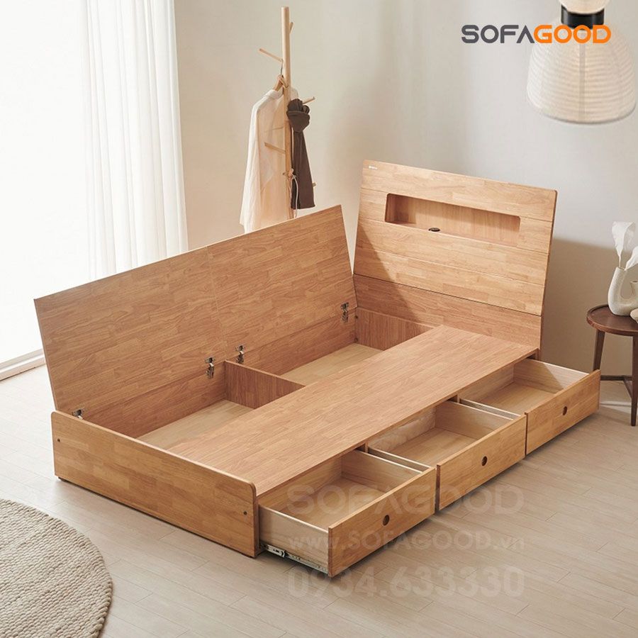 Giường ngủ gỗ tự nhiên S141