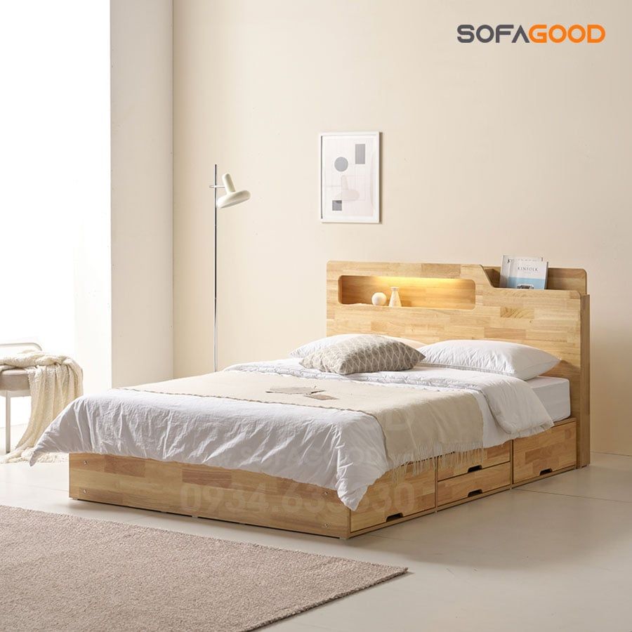 Giường ngủ gỗ tự nhiên S126