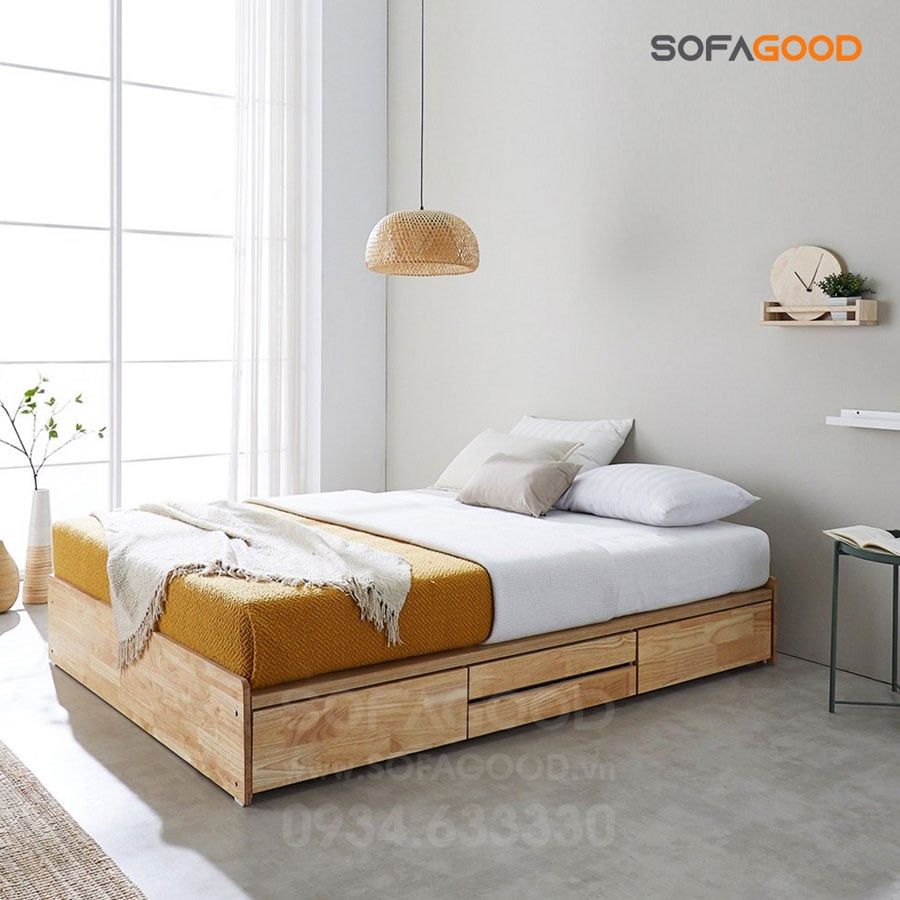 Giường ngủ gỗ tự nhiên S138