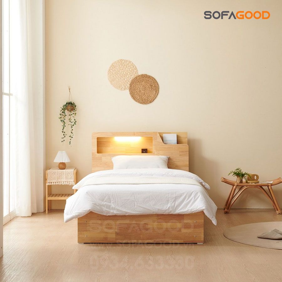 Giường ngủ gỗ tự nhiên S136