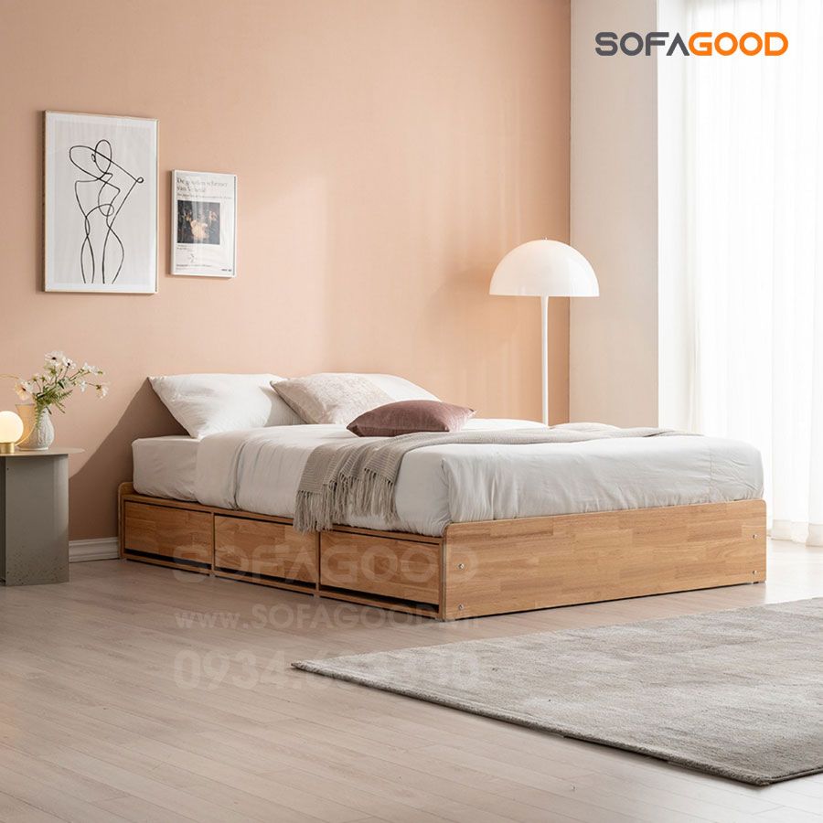 Giường ngủ gỗ tự nhiên S139