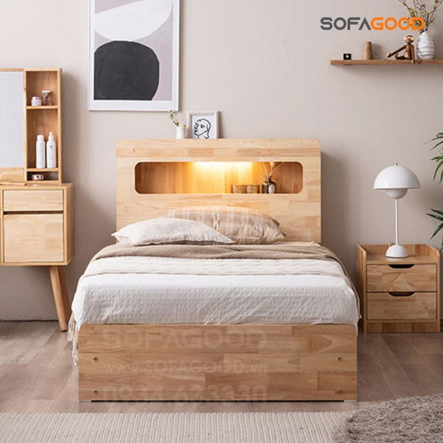 Giường ngủ gỗ tự nhiên S128