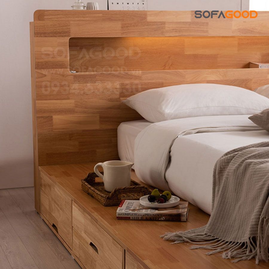 Giường ngủ gỗ tự nhiên S123