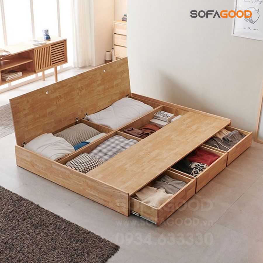 Giường ngủ gỗ tự nhiên S131