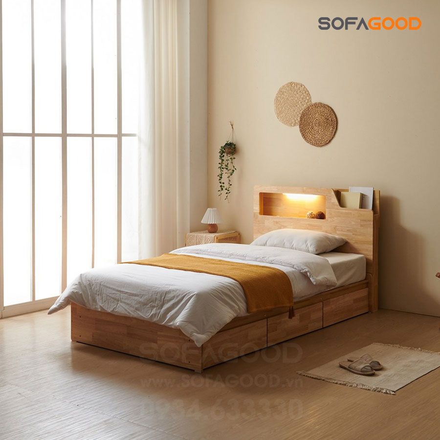 Giường ngủ gỗ tự nhiên S136