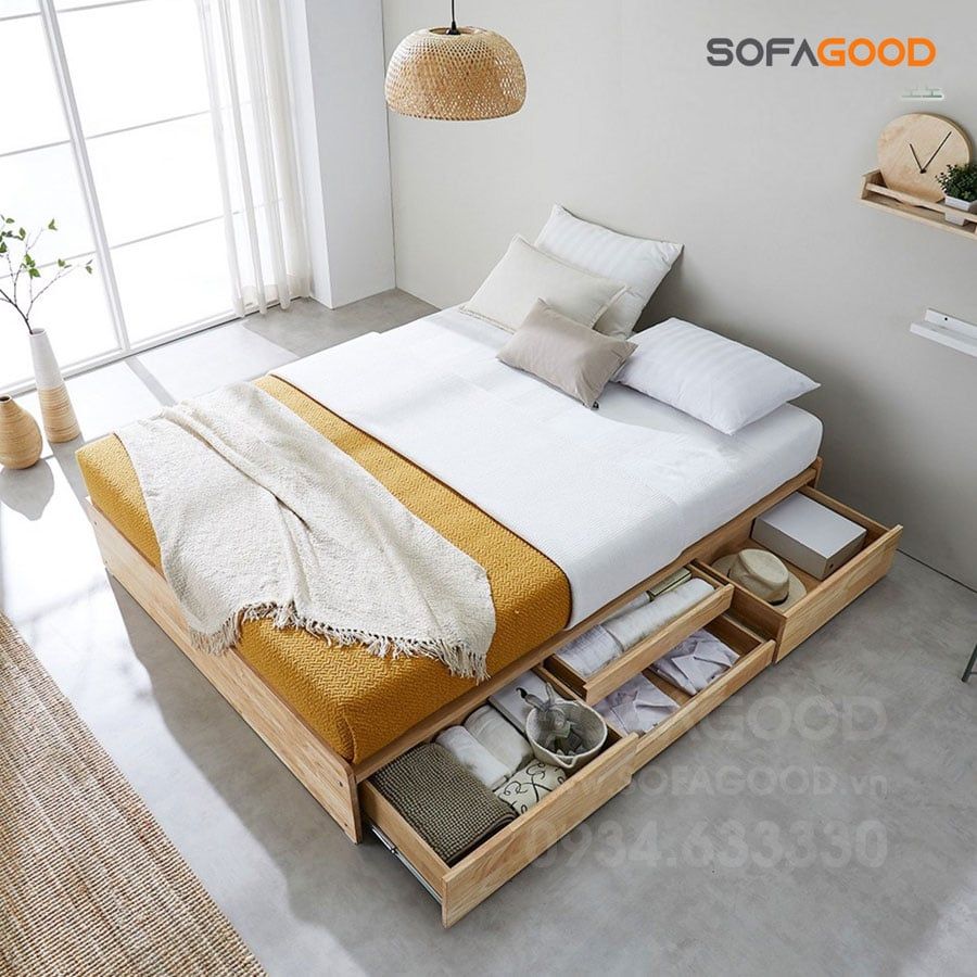 Giường ngủ gỗ tự nhiên S138