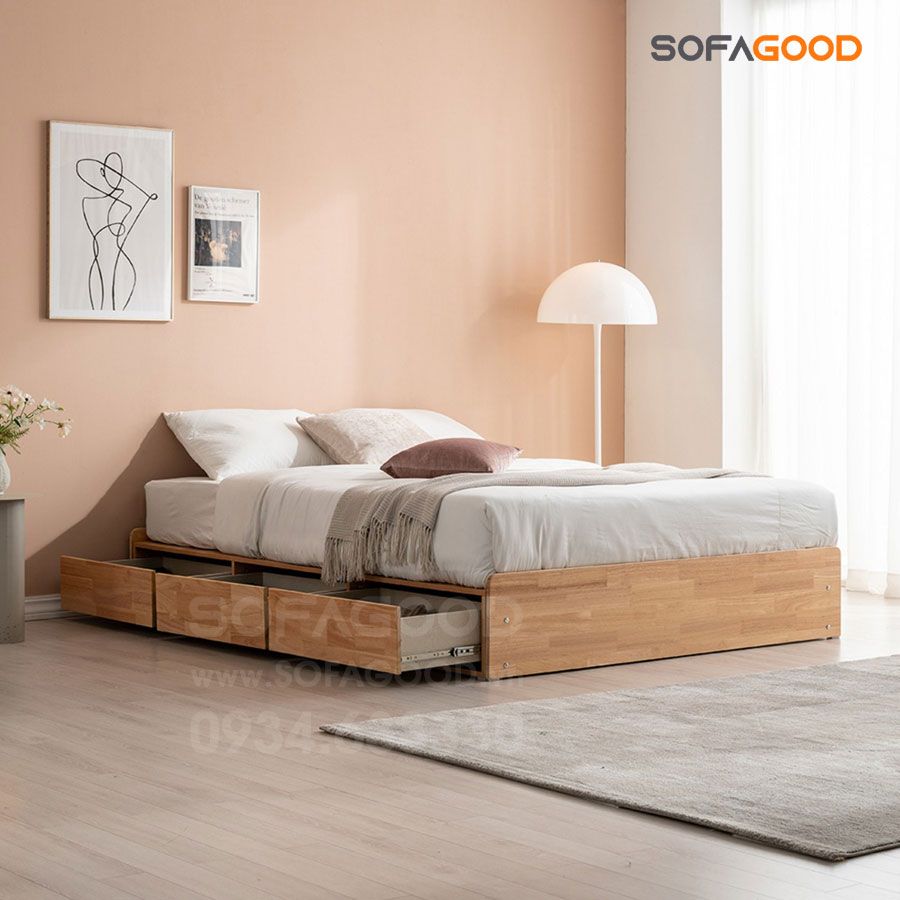 Giường ngủ gỗ tự nhiên S139