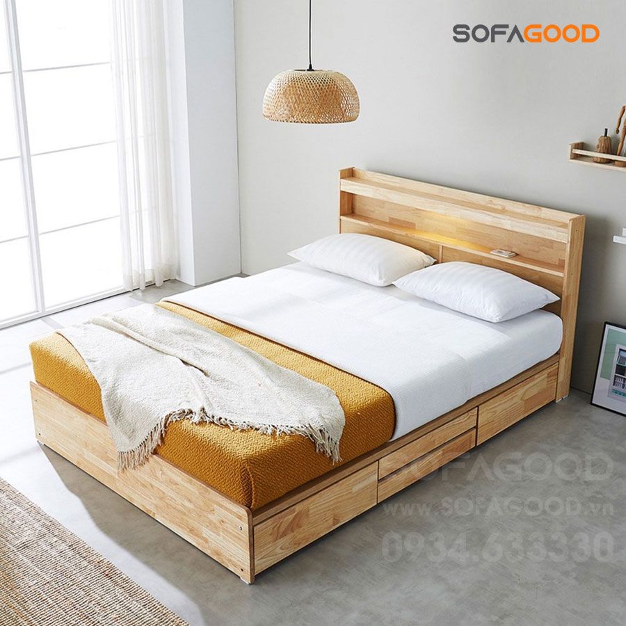 Giường ngủ gỗ tự nhiên S137