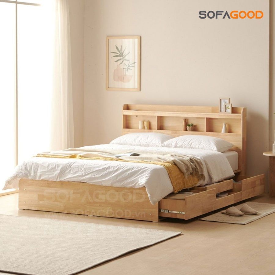 Giường ngủ gỗ tự nhiên S134