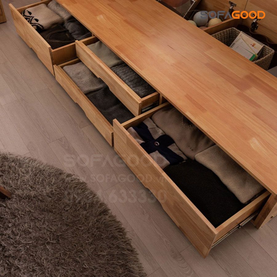 Giường ngủ gỗ tự nhiên S123