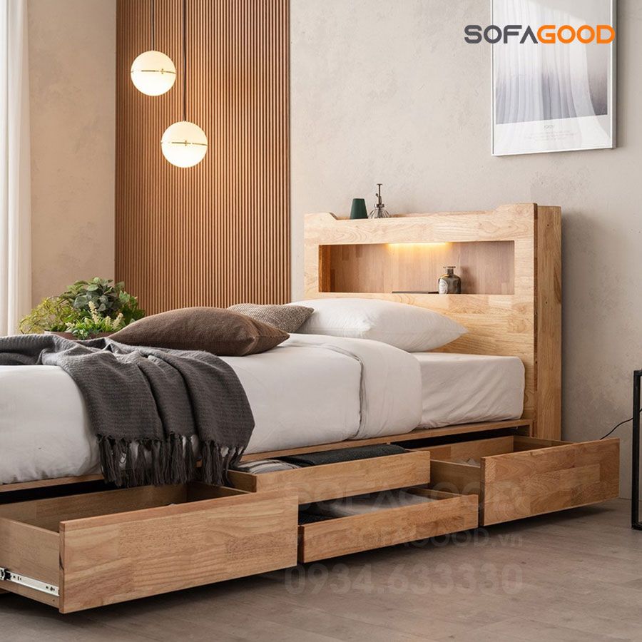 Giường ngủ gỗ tự nhiên S133