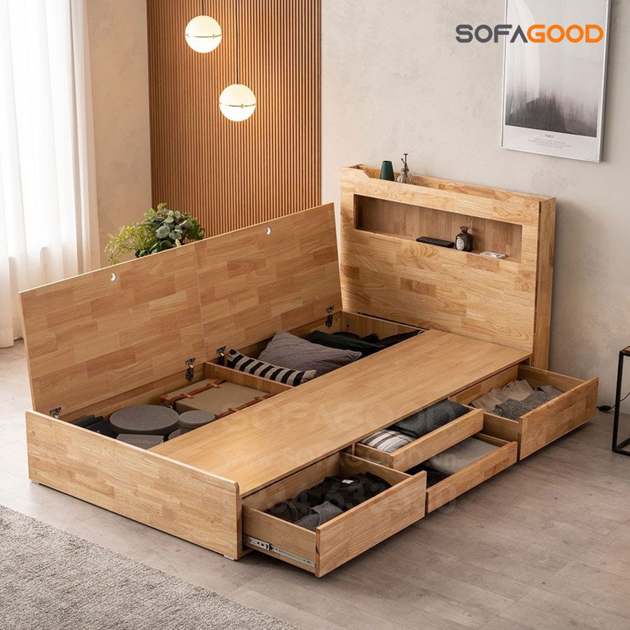 Giường ngủ gỗ tự nhiên S133