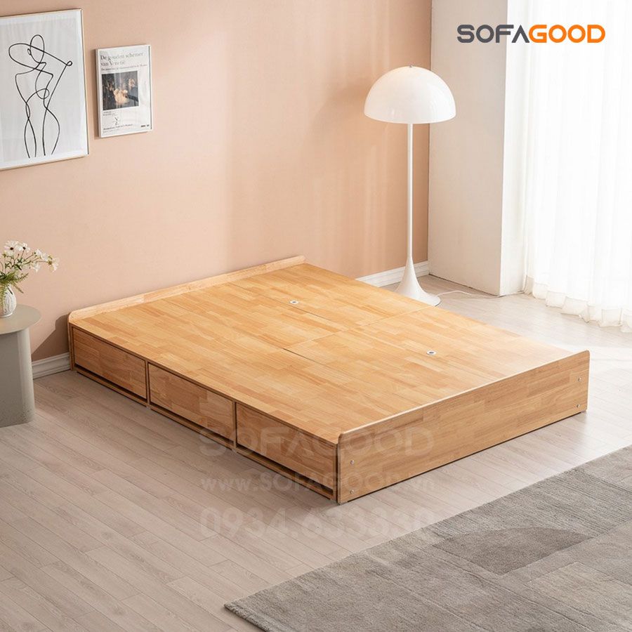 Giường ngủ gỗ tự nhiên S139