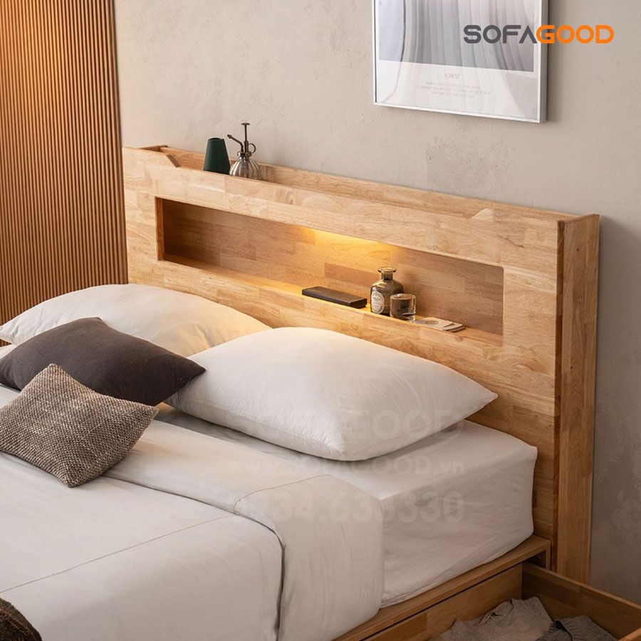 Giường ngủ gỗ tự nhiên S133