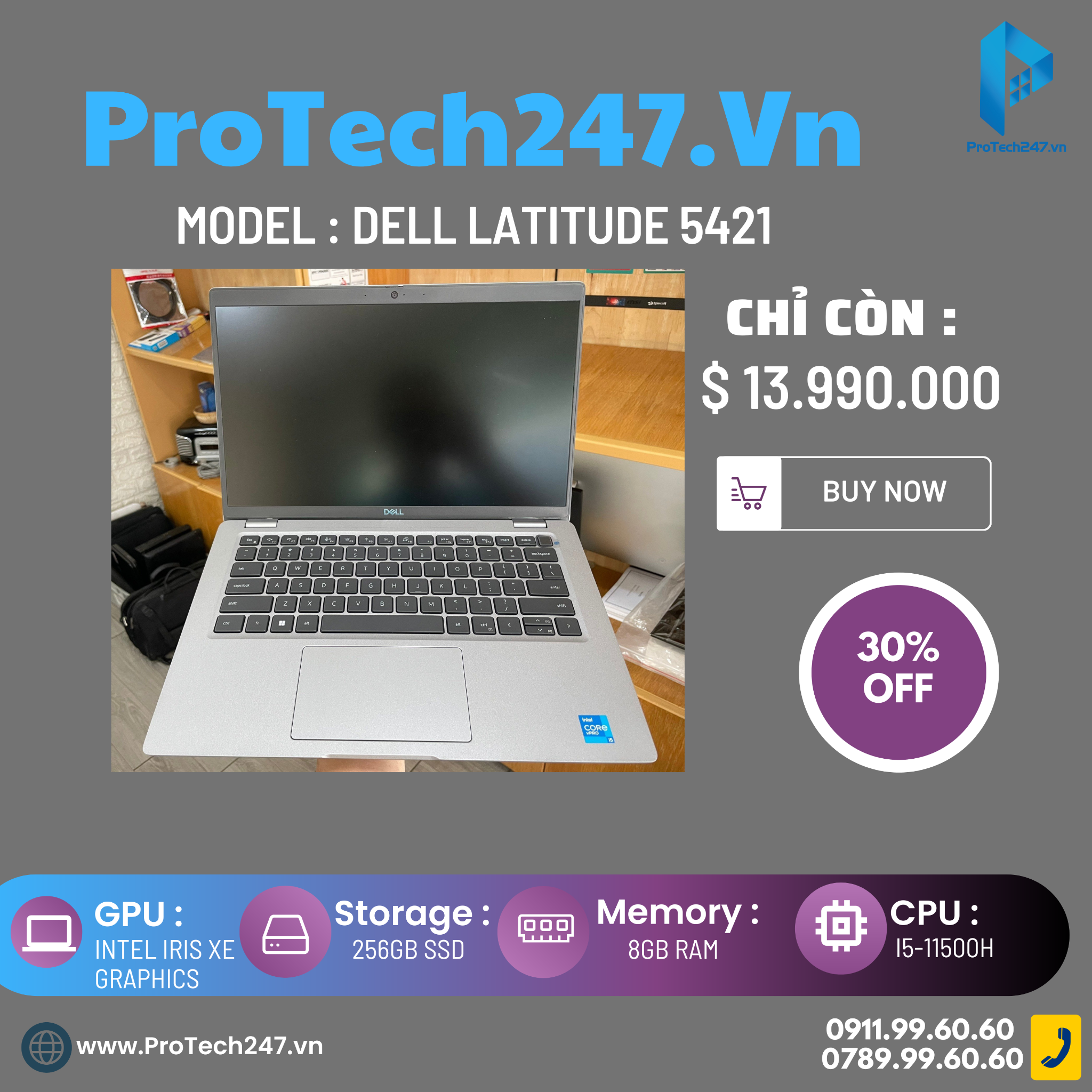  Dell Latitude 5421 i5-11500H/8/256 14" FHD 