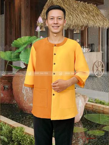 Đồng Phục Áo Bà Ba Nam Cổ Tròn