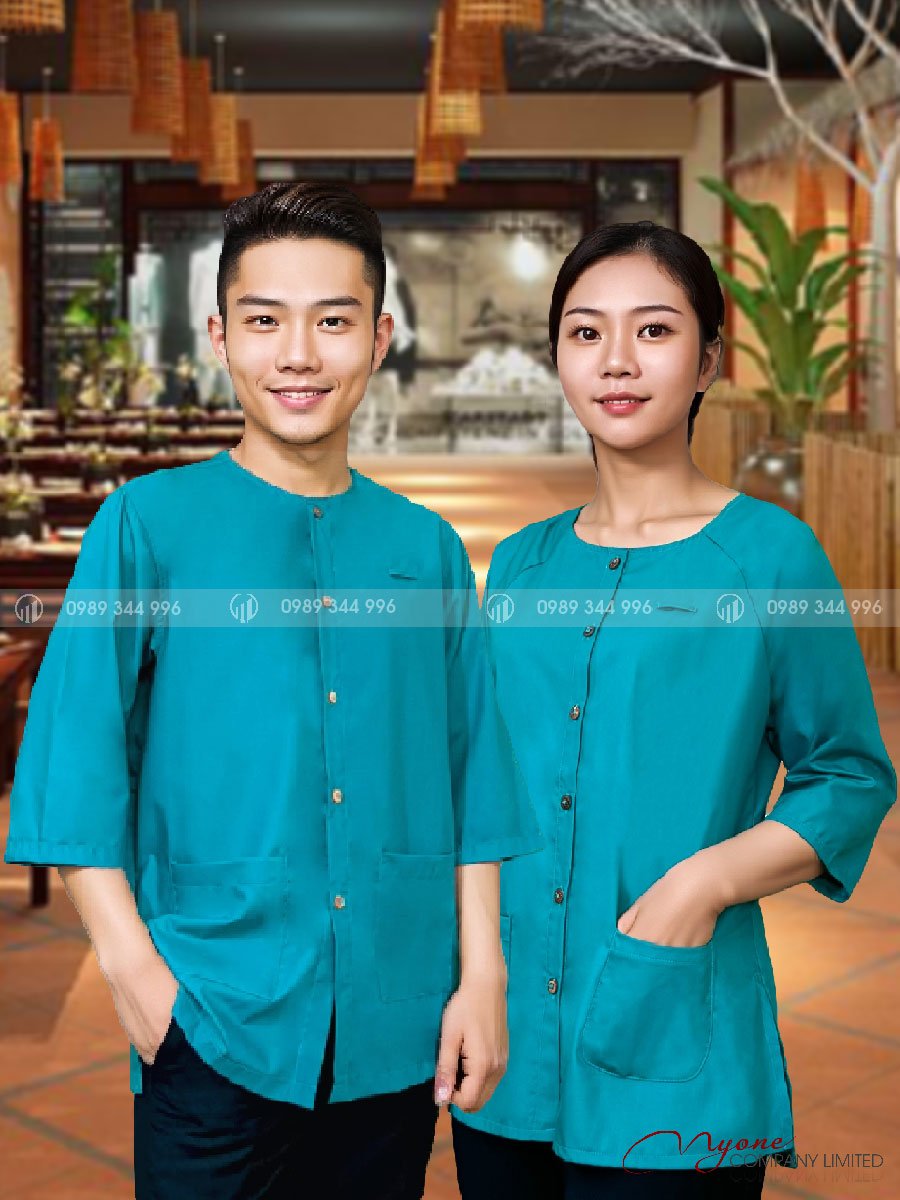 Áo Bà Ba Nam Màu Xanh