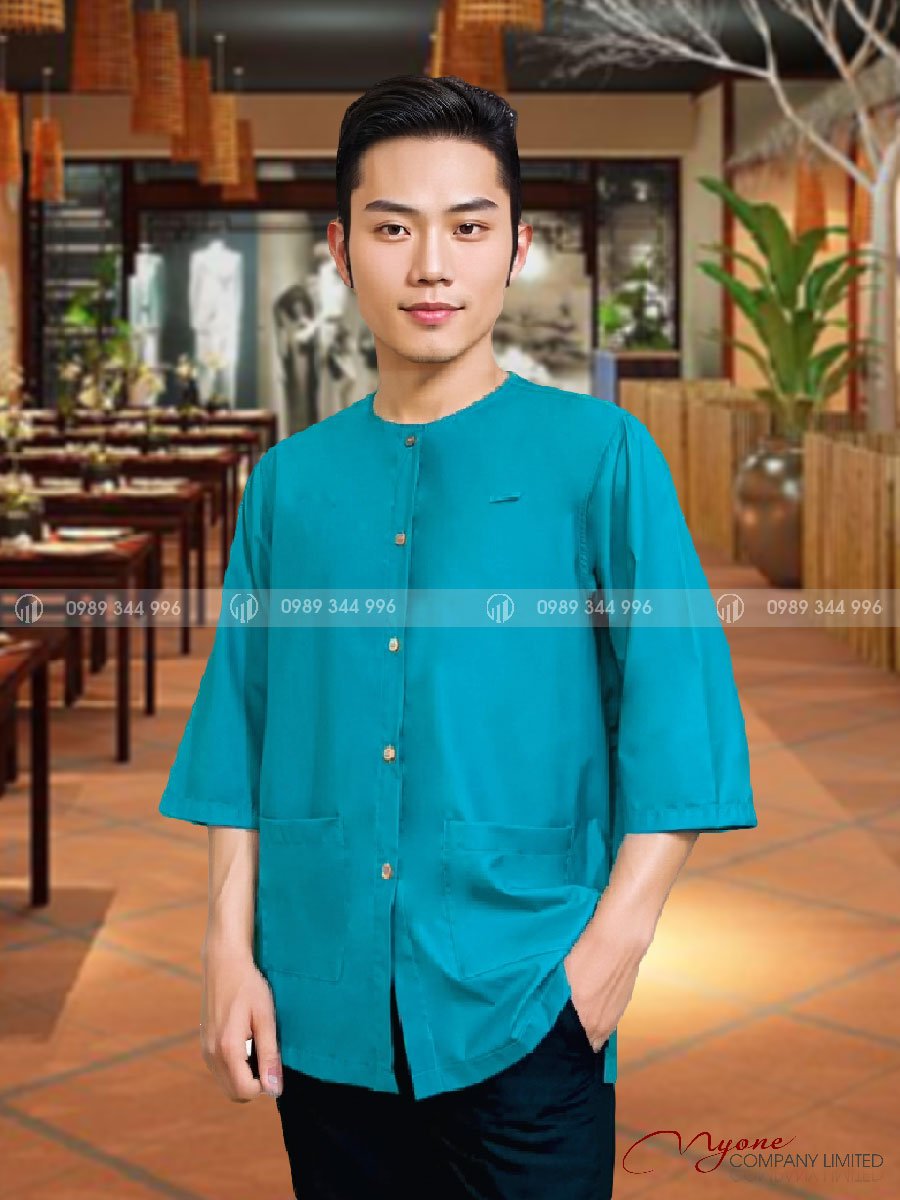 Áo Bà Ba Nam Màu Xanh