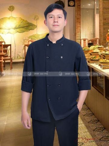 Áo Bếp Đen Tay Lỡ