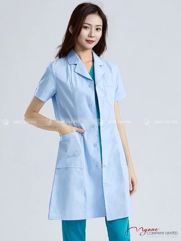 Áo Blouse Bác Sĩ Nữ Ngắn Tay