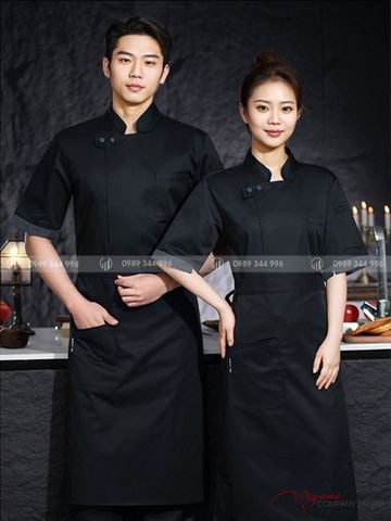 Áo Bếp 2 Nút Màu Đen