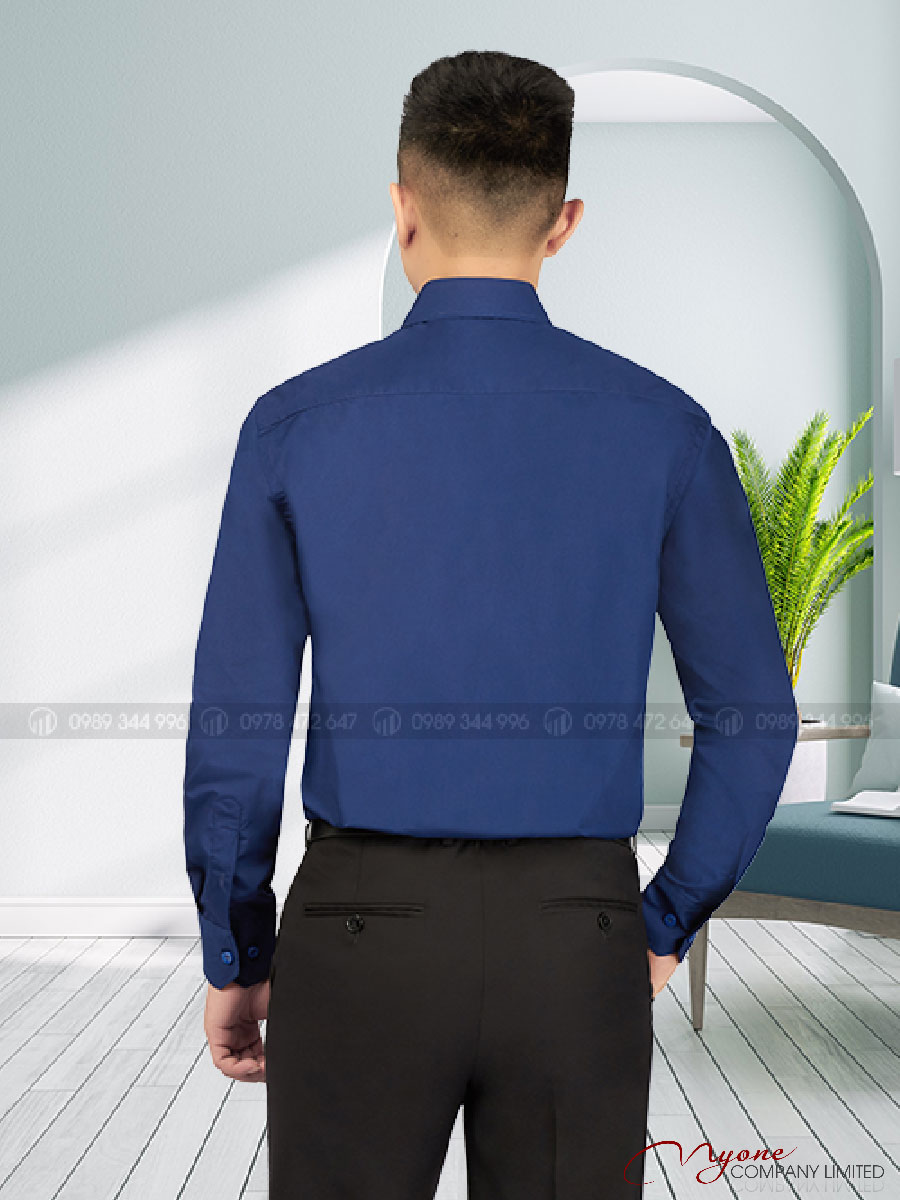 Áo Sơ Mi Nam Dài Tay Xanh Đen