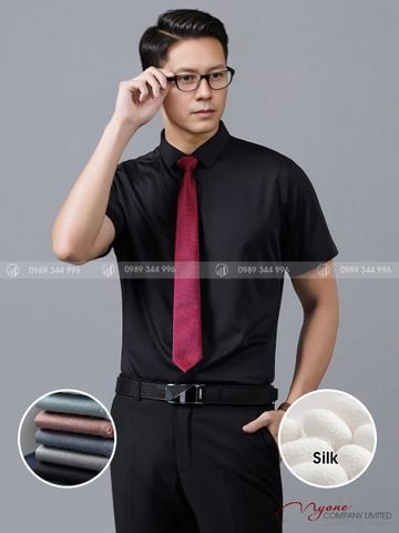 Áo Sơ Mi Nam Ngắn Tay Tơ Tằm
