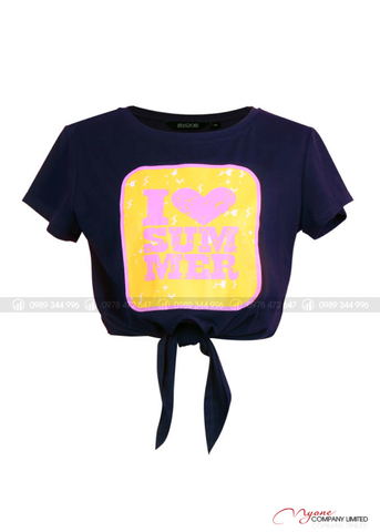 Áo Blouse Croptop Thắt Nơ Cá Tính