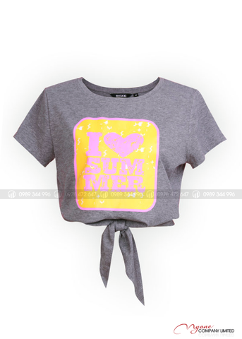 Áo Blouse Croptop Thắt Nơ Cá Tính