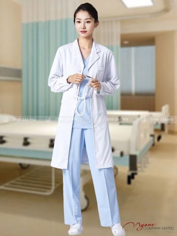 Áo Blouse Bác Sĩ Nữ Dài Tay Cao Cấp