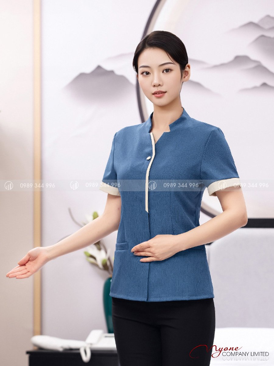 Áo Buồng Phòng Cổ V Myone