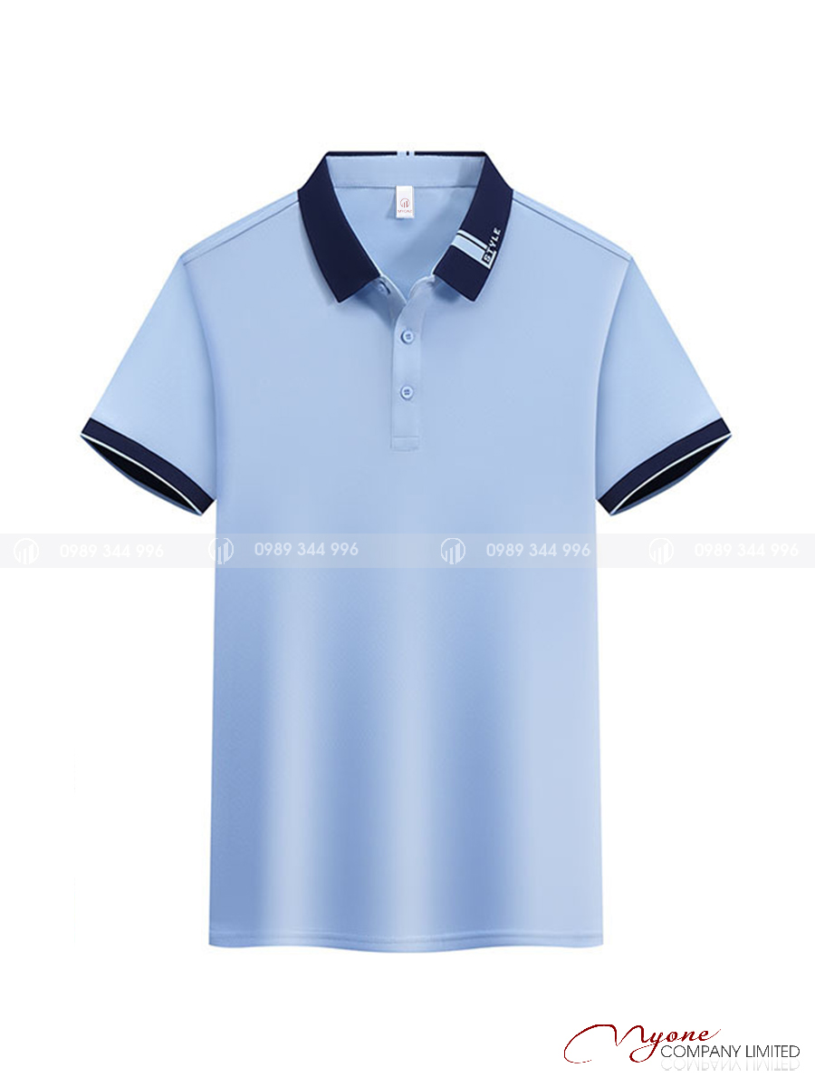 Đồng Phục Polo Nhà Hàng Màu Xanh Lơ