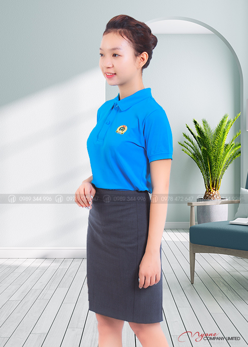 Áo Polo Công Đoàn Màu Xanh