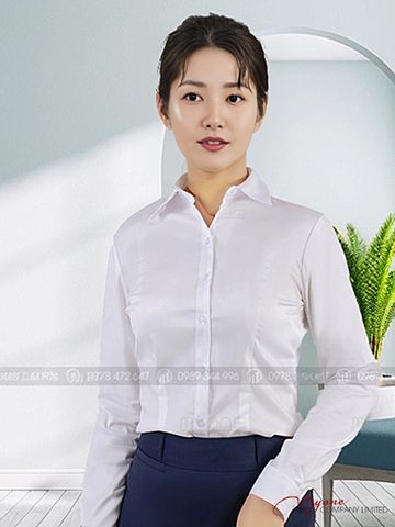 Áo Sơ Mi Nữ Dài Tay Màu Trắng