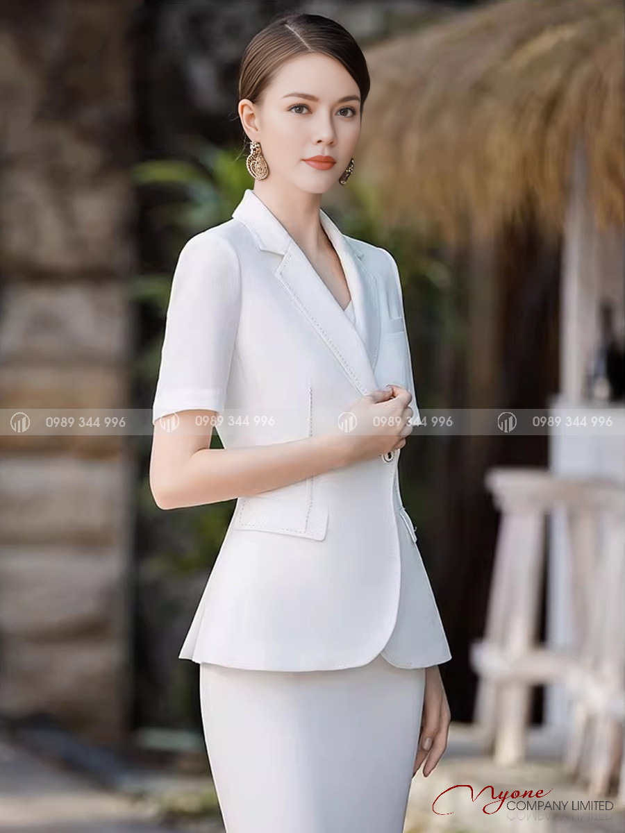 Vest Quản Lý Nữ Màu Trắng