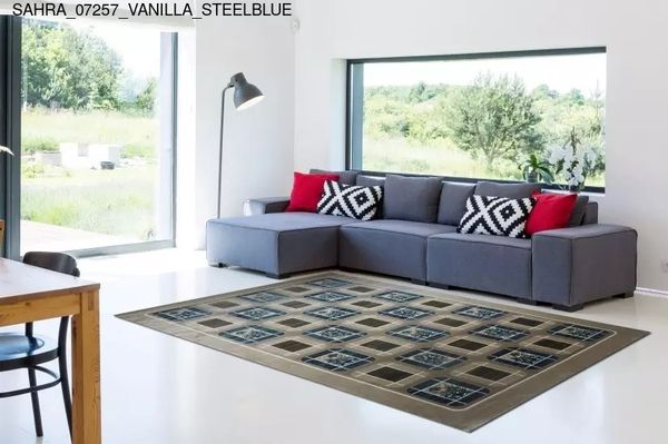 Thảm Sofa cao cấp [07257_VANILLA_STEELBLUE]