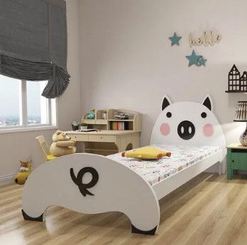 Giường ngủ đơn bằng gỗ hình chú heo [1124]