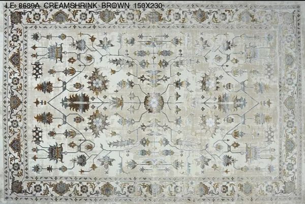 Thảm Sofa cao cấp [8689A_CREAMSHRINK_BROWN_150X230]