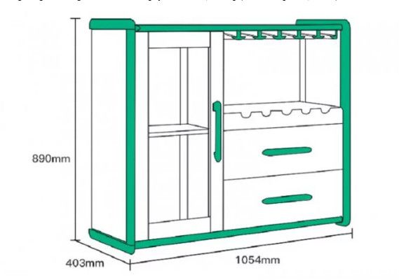Tủ rượu bằng gỗ gia đình [TR-1207]