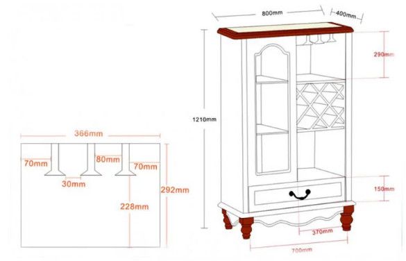 Tủ rượu bằng gỗ gia đình [TR-1206]