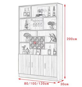 Tủ rượu bằng gỗ gia đình [TR-1200]