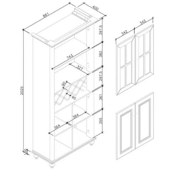 Tủ rượu bằng gỗ gia đình [TR-1234]