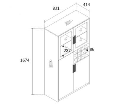 Tủ rượu bằng gỗ gia đình [TR-1212]