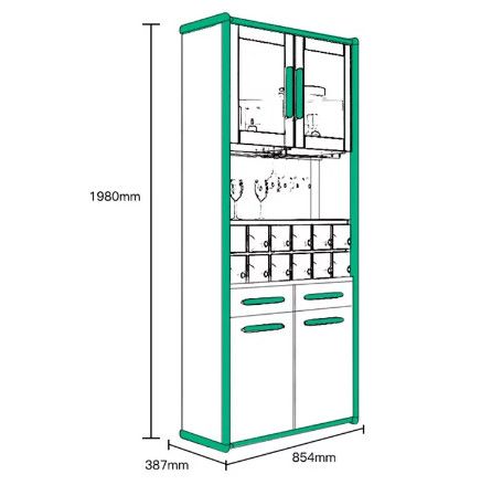 Tủ rượu bằng gỗ gia đình [TR-1209]