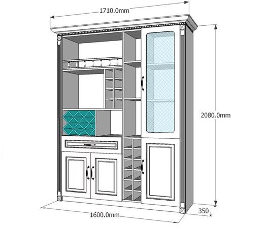Tủ rượu bằng gỗ gia đình [TR-1231]